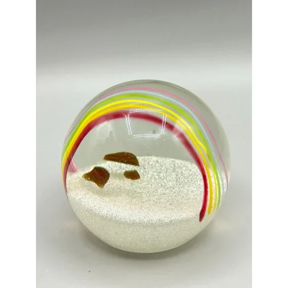 Caithness Scotland Rainbow & Pot of Gold Paperweight Numbered 742/750